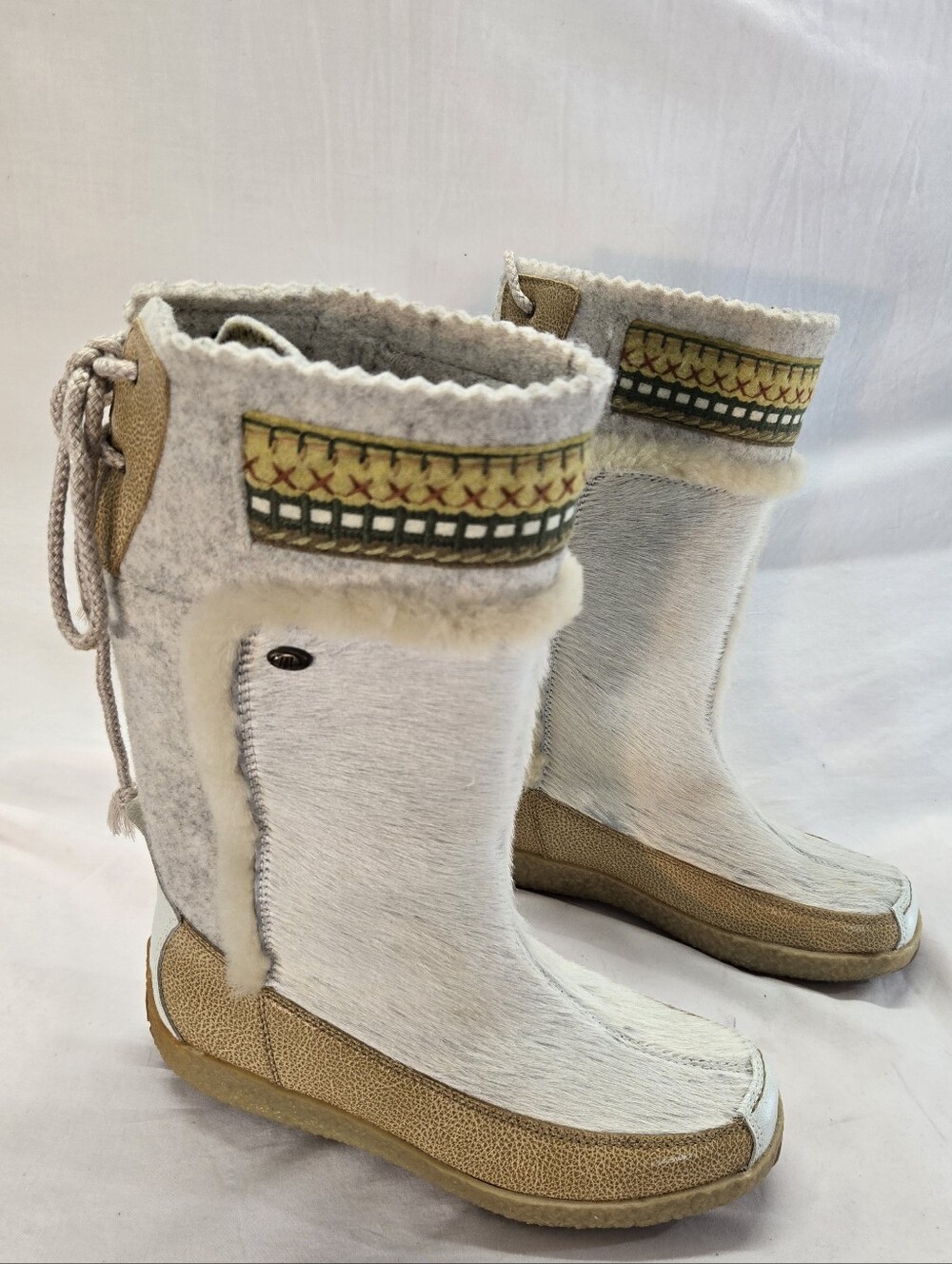 Tecnica Italian Apres Skandia Women's 8 Cowhide Goat Fur Apres Ski Boots